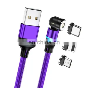 Wholesale 3PIN 1M 2M 540 Rotation Fast Charging Micro Type C Data Magnetic 3 In 1 Usb Charging Cable Data Cable thumbnail-4