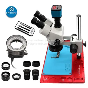Soldering 3.5X-90X Simul Trinocular Stereo Microscope for Phone PCB Repair thumbnail-1