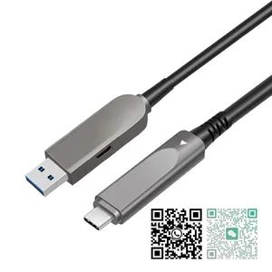 15m Fiber Optical USB3.2 AM to USB-C Active Optical Cable for CCTV and Video Conference Cam thumbnail-1