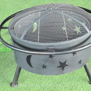 Star And Moon Outdoor Smokeless Fire Pit Wood Burning Patio BBQ Grills thumbnail-1