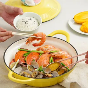 High Quality Store Gift OEM Enamel Colorful Nonstick Cast Iron Cookware Set thumbnail-4
