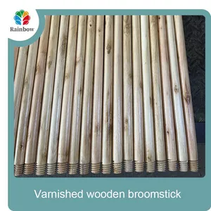 Italian Threaed Varnished Wooden Mop Stick 120cm Length PP Plastic Bristle Broom Head Dustpan Set for Outdoor Home Use thumbnail-2