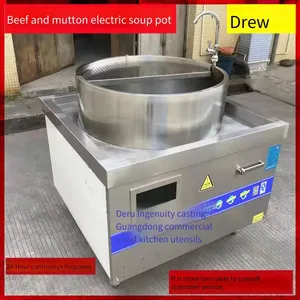 Huainan Beef Soup Pot, Deru 20kw Noodles Cooking Big Pot Stove, Electromagnetic Braised Soup Pot, Stove for Cooking Mutton Soup thumbnail-3