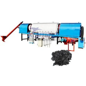 Agricultural Industrial Drum Type Continuous Carbonization Furnace Pyrolysis Wood Stove Wood Carbonizing Kiln Machine EPC thumbnail-1