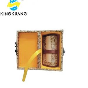 Buddhism Yellow Eternal Blue Xuan Paper Calligraphy Paper Hand Scroll Song Brocade Box Set of Writing The Heart of Sutra thumbnail-1