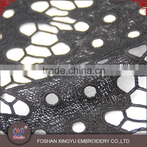 Good Price Excellent Quality Black Polyester Water Soluble Chemical Lace Fabric thumbnail-2