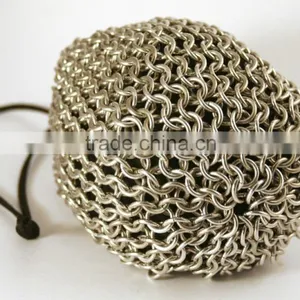 Large Size Stainless Steel Chainmail Storage Bag, Wine Bottle Holder Chianmail Bag thumbnail-1