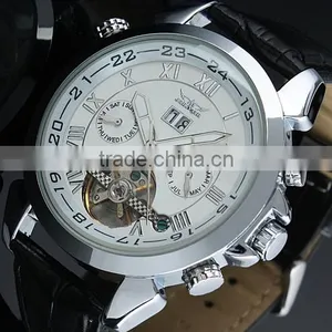 Jargar Men Gent White Tourbillon Date Aviator Automatic Mechanical Watch WM182 thumbnail-1