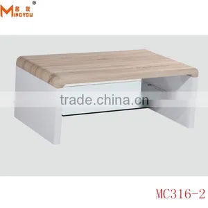 Modern Glass Wooden Coffee Table With Drawers thumbnail-3