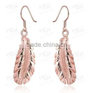 Factory Direct Sale Feather Earrings Jewelry Gold thumbnail-3
