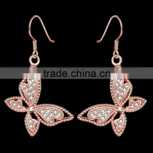 2015 New Arrival Butterfly Shape Arabic Gold Earring Designs for Girls thumbnail-3