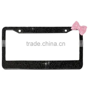 Rhinestone Bling Girls License Plate Frames Crystals With Bow thumbnail-3