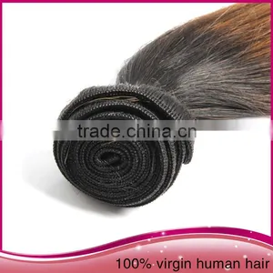 22"Ombre Straight Wave Human Hair Brazilian Italian Weave Human Hair Extension thumbnail-2