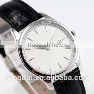 2015 Hot Selling Men Stainless Steel Leather Band Factory Watch thumbnail-2