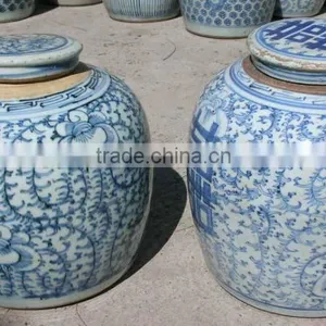 Antique Porcelain Blue and White Container thumbnail-1