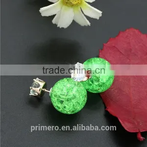 Fashion Brand Jewelry Double Side Pearl Stud Earrings Beads Statement Earrings thumbnail-2