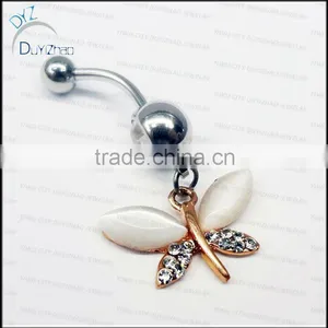 Cat Eye Stone Butterfly Navel Belly Button Rings Piercing Jewelry thumbnail-1