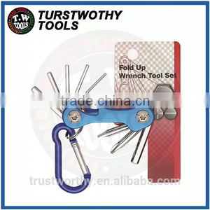 Taiwan 8pcs S2 Bike Repair Can Opener Aluminum Body Colorful Folding HEX KEY Set thumbnail-1