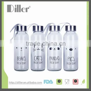 OEM Private Lable Cartoon Voss Water Glass Bottle With Cap thumbnail-1