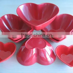 Red Color Melamine Heart Bowl thumbnail-1