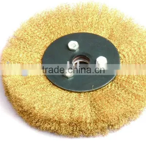 Brass Circular Steel Wire Wheel Brush With a Hole thumbnail-1