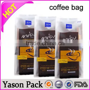 Yason Biodegradable Valve Coffee Bags Black Coffee Bag With Valve Beautiful Aluminum Foil Coffee Bag With Gusset thumbnail-3