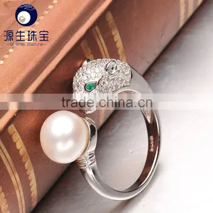 Leopard Head Design Natural Fresh Water Cheap Engagement Rings thumbnail-3