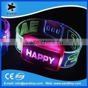 2015 Promotional Custom Led Light Happy Bracelet thumbnail-1