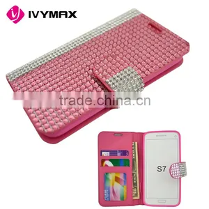 China Guangzhou Wholesale Free Samples Promotion PU Leather Wallet Flip Case for Samsung Galaxy S7 thumbnail-6