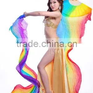SWEGAL Belly Dance Silk Fan Veil,belly Dance Fan Veils SGBDD14006 thumbnail-1
