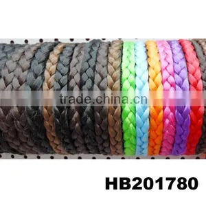 Plastic Headband Braided Human Hair Wigs With Attached Hair thumbnail-1