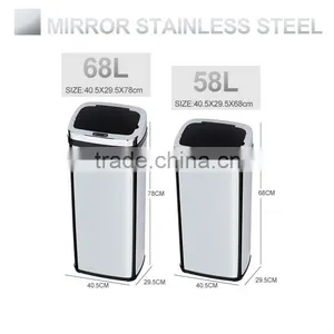 8 10 13 Gallon Infrared Touchless Dustbin Stainless Steel Waste Bin Indoor Rubbish Can Factory SD-007 thumbnail-4