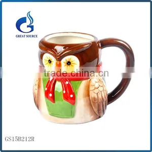 Factory Promotional 3D Ceramic Christmas Owl Mugs Decorative Wholesale thumbnail-1