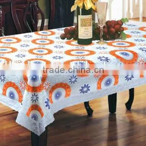 Non-slip EVA Printed Table Cloth With Lace Edge thumbnail-1