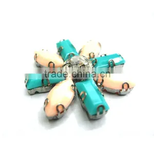 Chunky Matte Resin Beads Sew on Pastel Jeweled Stone Claw Setting Jewelled Garment Accessories Use thumbnail-1