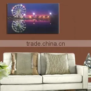 Ferris Wheel LED Lighted Canvas Wall Art Printing, Beautiful Landscape, Home Decoration thumbnail-1
