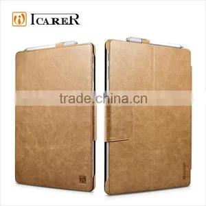 ICARER Genuine Leather Case for Microsoft Surface Pro 4 Flip Cover With Stand Function Luxury Series thumbnail-1