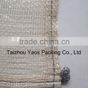Beige Firewood Bag PP Leno Mesh Bag Plastic Plain Mesh Bag Vegetable Drawstring Bag thumbnail-4
