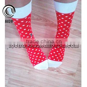 Custom Design Digital High Quality In-Stock Socks 100% Cotton Red Socks thumbnail-1