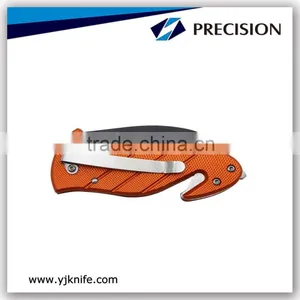 EMT Rescue Pocket Folding Knife With Orange Aluminum Handle thumbnail-3