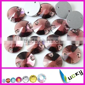 China Highest Quality Cobalt Color Sew on Strass Rhinestones Rivoli Shape Flatback Jewellry Beads With Holes thumbnail-4