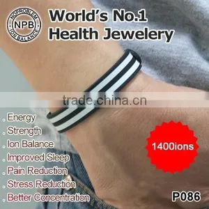 Noproblem Tourmaline Friendship Fashion Power Health Elastic Silicone Bracelet for Couple thumbnail-2