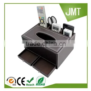JMT Factory Multifunctional PU Leather Wholesale Storage Box Tissue Box thumbnail-5