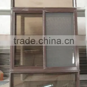 Double Glass Sliding UPVC Plastic Vinyl Window thumbnail-1