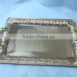 Sterling Silver Holloware Metal Salver Silver Plated Serving Trays for Wedding Tableware Service Tray thumbnail-4