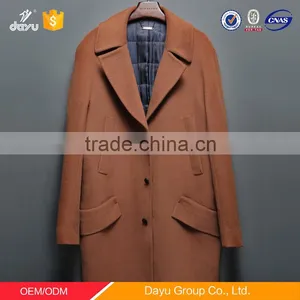 Wholesale 2016 Hot Designer Wool Coat Long Wool Fabric for Winter Overcoat V Collar Wool Jacket thumbnail-1