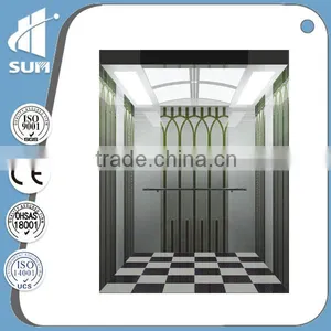 1000kg Machine Roomless Passenger Elevator With Mirro Etching Cabin thumbnail-1