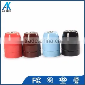 E27 Ceramic Lampholder , High Frequency Porcelain Red Candlestick Lamp Base thumbnail-1