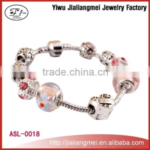 Fashionabe Custom Design European Beads Metal Charm Bracelets for Women thumbnail-1