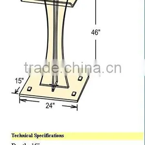 Clear Acrylic Curved Organic Glass Pulpit For Church thumbnail-2